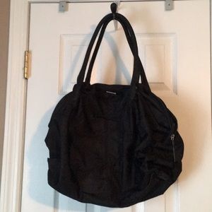 Paquetage black nylon handbag